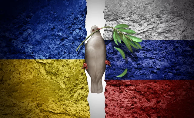 Friedenstaube zwischen Ukraine_Russland