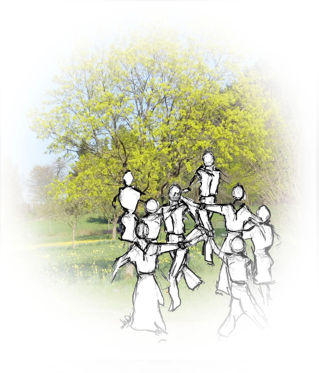 ©Hertha Happich 220310 tanzend um einen Baum