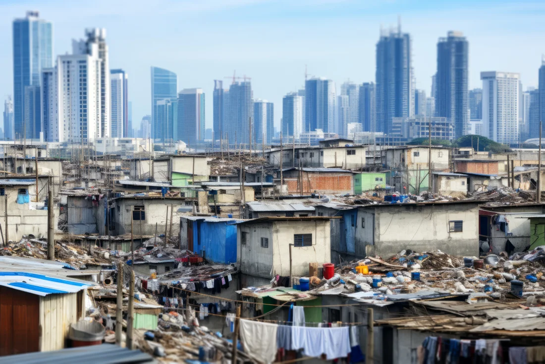 Macht und Ressourcen umfairteilen_Arm Reich Skyline